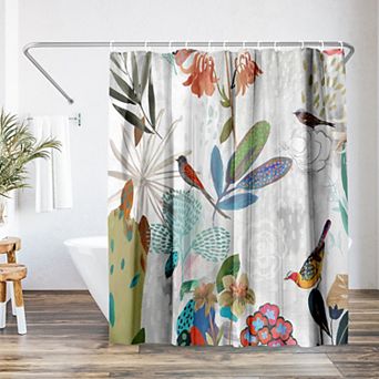Americanflat Floral Tan Flower Shower Curtain