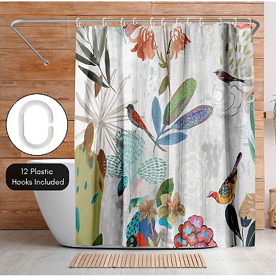 Americanflat Floral Tan Flower Shower Curtain