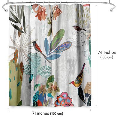 Americanflat Floral Tan Flower Shower Curtain