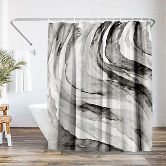 Americanflat Abstract Gulf Black Shower Curtain