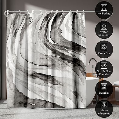 Americanflat Abstract Gulf Black Shower Curtain