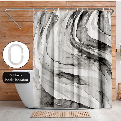 Americanflat Abstract Gulf Black Shower Curtain