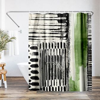 Americanflat Abstract No Borders Green Shower Curtain