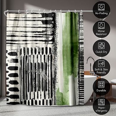 Americanflat Abstract No Borders Green Shower Curtain
