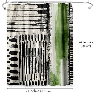 Americanflat Abstract No Borders Green Shower Curtain