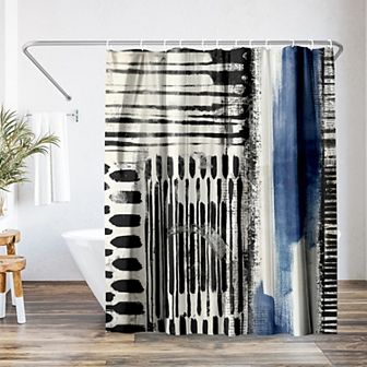 Americanflat Abstract No Borders Blue Shower Curtain