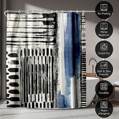 Americanflat Abstract No Borders Blue Shower Curtain