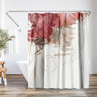 Americanflat Floral Crimson Lust Shower Curtain