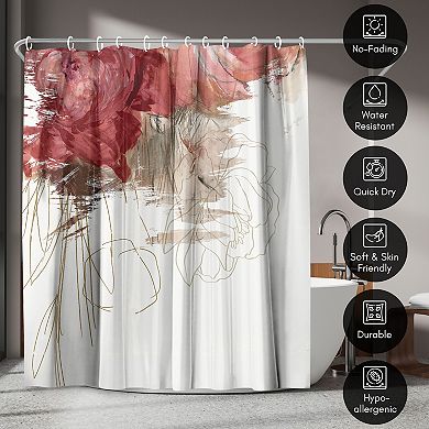Americanflat Floral Crimson Lust Shower Curtain