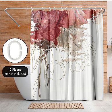 Americanflat Floral Crimson Lust Shower Curtain