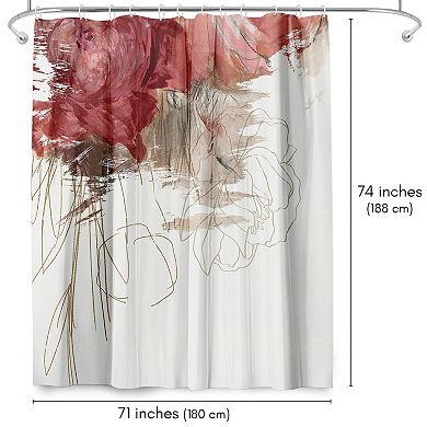 Americanflat Floral Crimson Lust Shower Curtain