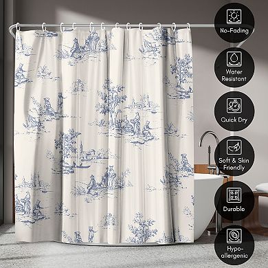 Americanflat Floral Animal Jouy Shower Curtain