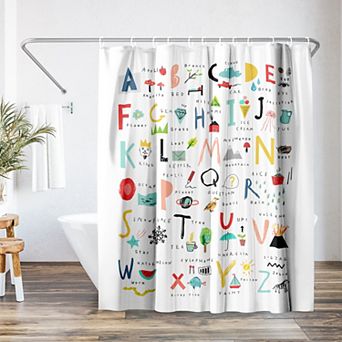Americanflat Alphabet Hand Drawn Shower Curtain