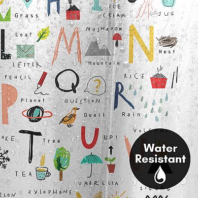 Americanflat Alphabet Hand Drawn Shower Curtain