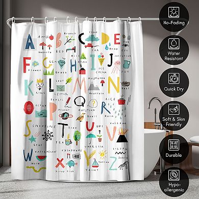 Americanflat Alphabet Hand Drawn Shower Curtain