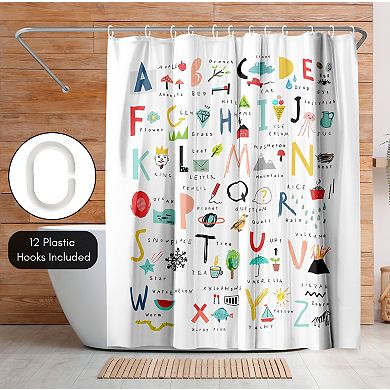 Americanflat Alphabet Hand Drawn Shower Curtain