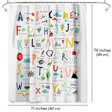 Americanflat Alphabet Hand Drawn Shower Curtain