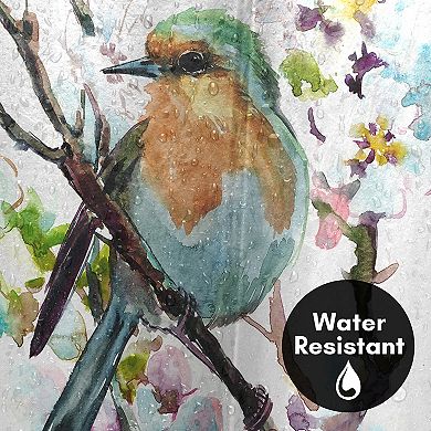 Americanflat Floral Robin and Apricot Shower Curtain