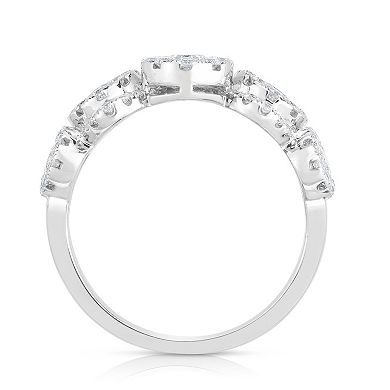 Diamaison 14k White Gold 1 1/3 Carat T.W. Diamond 5-Stone Ring