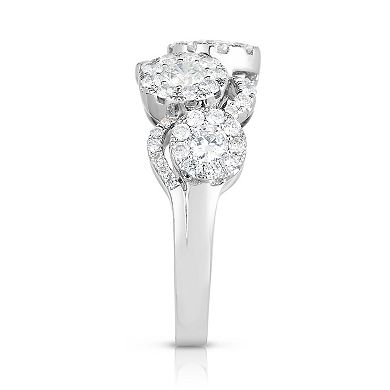 Diamaison 14k White Gold 1 1/3 Carat T.W. Diamond 5-Stone Ring