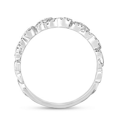 Diamaison 10k White Gold 3/4 Carat T.W. Diamond Heart Ring