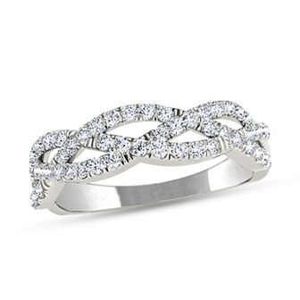10k White Gold 1/4 Carat T.W. Diamond Braided Ring