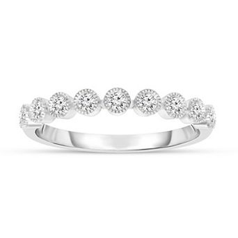 Diamaison 10k White Gold 1/5 Carat T.W. Diamond Anniversary Ring