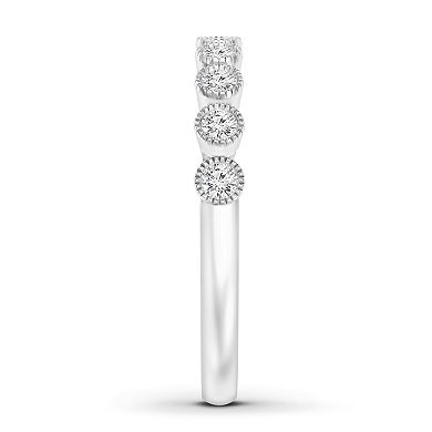 Diamaison 10k White Gold 1/5 Carat T.W. Diamond Anniversary Ring