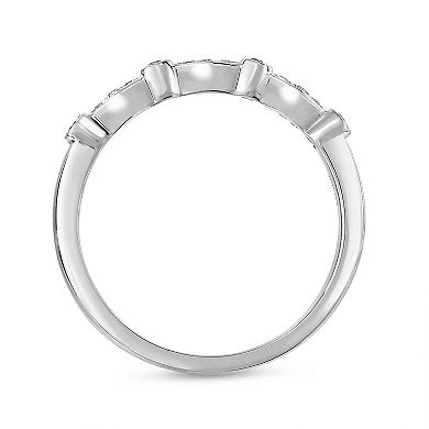 Diamaison 10k White Gold 1/9 Carat T.W. Diamond Anniversary Ring
