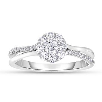 Diamaison 14k White Gold 1/2 Carat T.W. Diamond Engagement Ring