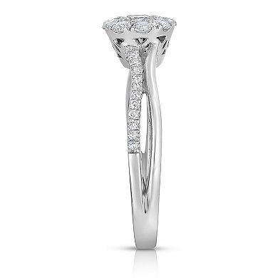Diamaison 14k White Gold 1/2 Carat T.W. Diamond Engagement Ring