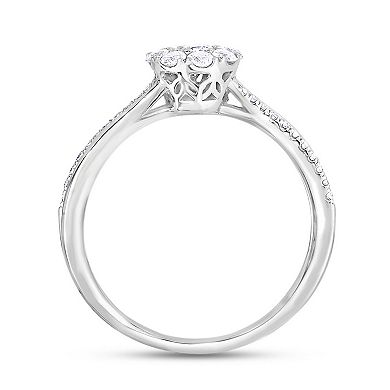 Diamaison 14k White Gold 1/2 Carat T.W. Diamond Engagement Ring