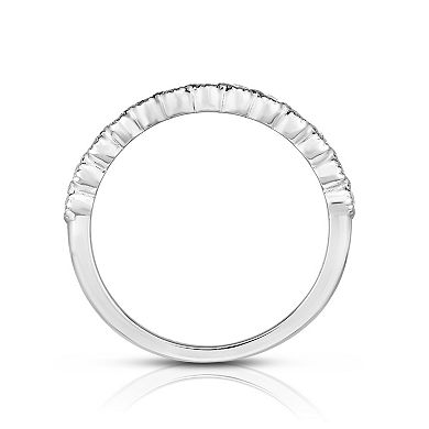 Diamaison 14k White Gold 1/4 Carat T.W. Diamond Wedding Ring