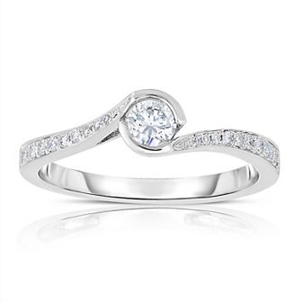 10k White Gold 1/4 Carat T.W. Diamond Engagement Ring