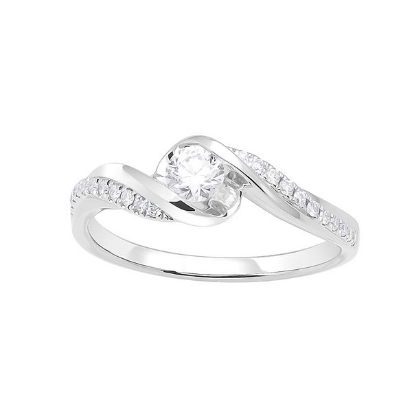Diamaison 10k White Gold 1/3 Carat T.W. Diamond Engagement Ring