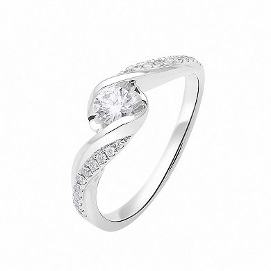 Diamaison 10k White Gold 1/3 Carat T.W. Diamond Engagement Ring