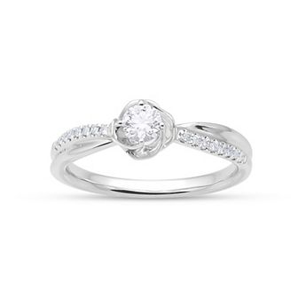 10k White Gold 1/3 Carat T.W. Diamond Engagement Ring