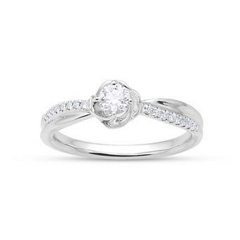 Diamaison 10k White Gold 1/3 Carat T.W. Diamond Engagement Ring