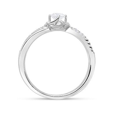 Diamaison 10k White Gold 1/3 Carat T.W. Diamond Engagement Ring