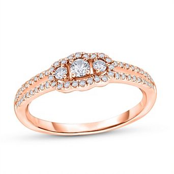 14k Rose Gold 1/3 Carat T.W. Diamond Ring
