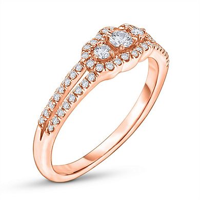 Diamaison 14k Rose Gold 1/3 Carat T.W. Diamond Ring