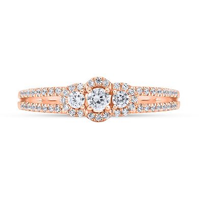 Diamaison 14k Rose Gold 1/3 Carat T.W. Diamond Ring