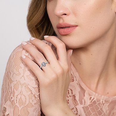 Diamaison 10k White Gold 1/6 Carat T.W. Diamond Heart Ring