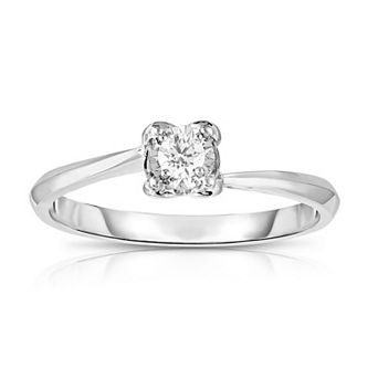 Diamaison 10k White Gold 1/10 Carat T.W. Diamond Ring