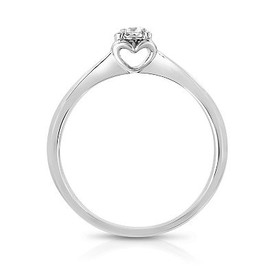 Diamaison 10k White Gold 1/10 Carat T.W. Diamond Ring