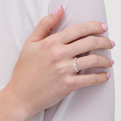 10k White Gold Diamond Accent Promise Ring
