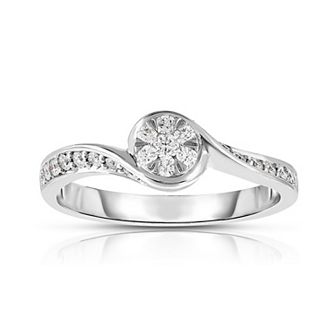 10k White Gold 1/3 Carat T.W. Diamond Engagement Ring