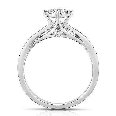 Diamaison 10k White Gold 1/3 Carat T.W. Diamond Engagement Ring