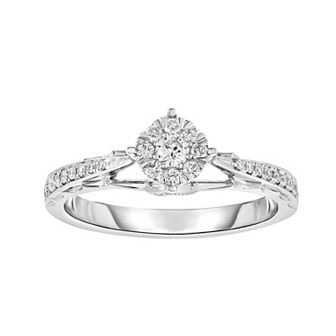 10k White Gold 1/3 Carat T.W. Diamond Engagement Ring