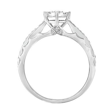 Diamaison 10k White Gold 1/3 Carat T.W. Diamond Engagement Ring